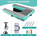 Inflatable Dog Water Ramp, High Stability Floating Ladder, Inflatable Non-Slip Steps, Mint Green Raft- Portable and Durable for Pools, Lakes, Docks and Boats（Up to 230lbs）