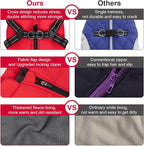Warm Dog Winter Coat, Fashion Pet Cold Weather Jacket with Built-in Harness, Reflective & Adjustable Comfortable Pet Vest, Windproof Apparel for Small Medium Large Dogs (Red)