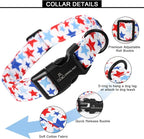 ARING PET 4th of July Collars for Dogs, Fourth of July Patriotic American Star Red White Blue Dog Collar for Puppy Small Medium Large Boy Girl Doggy-S