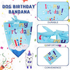 Weewooday Dog Birthday Party Supplies Birthday Boy Girl Cake Bandana Triangle Scarf Party Hat Dog Bow Tie Collar with Numbers for Large Medium Small Dog Puppy 1st Birthday(Cute Style,Medium)