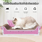 Cat Sofa Shape Scratch Pad for Large Medium Small Indoor Cats,Larger-Sized Recyclable Reversible Cardboard Cat Couch for Resting Claw Grinding and Playing