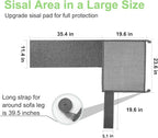 Cat Scratch Couch Protector,23.6" L*19.6" W Scratching Furniture Protector Pad,Cat Scratch Sofa Arm Sheild with Grey Natural Sisal for Protecting Couch Sofa Chair Furniture (Grey/Left Hand)