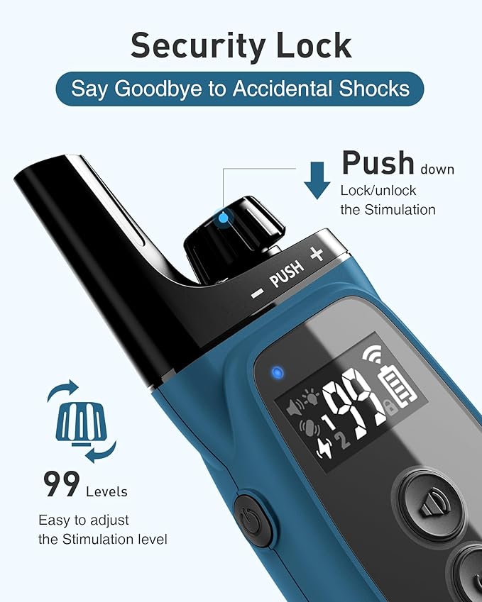 ABBIDOT Shock Collar for Dogs - 3500FT Dog Training Collar with Remote，IPX7 Waterproof & 4 Training Modes, Safety Lock & Night Vision Light，Rechargeable E-Collar for All Breeds