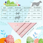 Easter 2-in-1 Dog Bandana with Egg-Stra Cute & Some Bunny Love Me Lovely Saying, Pink Pet Holiday Costumes Scarf with Snap Button, Large to Giant Breeds (75lbs+)