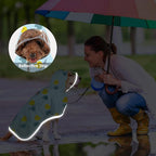 SlowTon Dog Raincoat, Adjustable Dog Rain Jacket Clear Hooded Double Layer, Waterproof Poncho with Reflective Strip Straps and Storage Pocket for Small Medium Large Dogs Puppies(DK M)