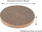 Extra Large Round Cat Scratcher Refill Pads - 15.7 Inch Diameter, 1 Inch Thick, Cardboard Scratching Board Replacement for Cats, 4 Pack