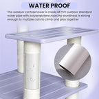 46 Inches Outdoor Cat Tower, Large Multi Level Cat Tree with Big Polypropylene Rope Scratching Posts for Indoor and Outdoor Cats