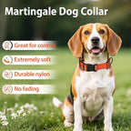 Martingale Collar for Dogs with Quick Release Buckle, Reflective Soft Padded & Escape Proof, Adjustable Nylon Dog Collars for Training & Daily Walking (Orange,XS)