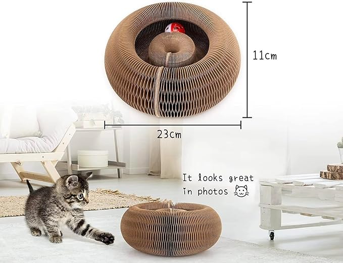 Interactive Cat Scratcher with a Toy