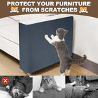 Cat Scratch Furniture Protector, 157.4"x15.8" Cat Scratching Mat, Trimmable Self-Adhesive Cats Claws Scratch Pads, DIY Carpet Mat Replacement for Cats Tree, Cats Wall Shelves, Grey