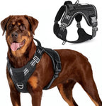 rabbitgoo Tactical Dog Harness for Large Dogs, No Pull Military Service Vest with Handle & Molle, Easy Control for Training Walking, Adjustable Reflective Straps, Black, L