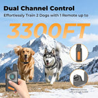 2-in-1 Dog Shock Collar with Remote Control and Automatic Bark Mode - Electric Training Smart Anti Barking Collars for Small Medium Large Dogs E-Collar (5-150Lbs) Waterproof
