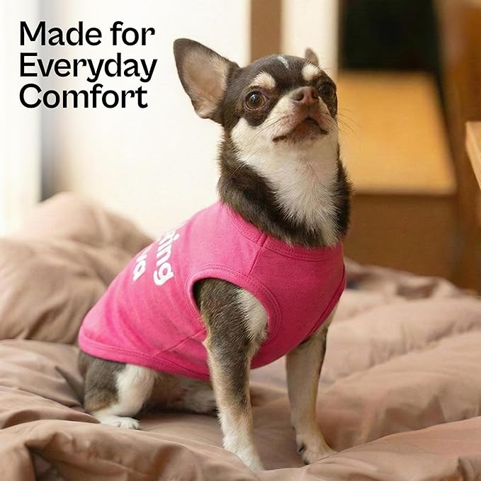Parisian Pet Dog Shirt – 100% Cotton Barking Diva Shirts for Medium Dogs – Pink Sleeveless Puppy Clothes – Lightweight and Breathable Pet Apparel – Girl Dog Clothes - Stretchy T Shirts for Dogs