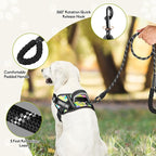 Service Dog Vest Harness and Leash Set, Animire in Training Dog Harness with 10 Dog Patches, Reflective Dog Leash with Soft Handle for Small, Medium, Large, and Extra-Large Dogs (Multi-Colored,L)