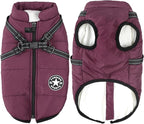 Aiboria Dog Jackets Coat for Winter Windproof Waterproof Skiing Dog Vest Fleece Warm Chest Strap Belt Purple 4XL