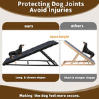 Dog Ramp for Bed - 65" Length, Supports up to 32" Height,Includes Non-Slip Replaceable Carpet, Safety Rails & Landing Platform,Adjustable & Foldable Pet Ramp for Large/Senior Dogs to Get on Bed-Black