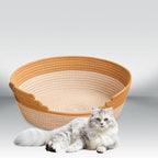 Cat Bed Basket, Comfortable Lounge Bed, Grinding Claws, Scratching Resistant Cat Scratcher Rest Nest for Indoor Cats, M