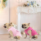 KOOLTAIL Valentines Dog Shirt for Small Medium Dogs-2 Pack Winter Fall Dog Vest Shirt Clothes with Printing, Soft Breathable Cotton Pet T Shirt for Frenchi Bulldog,Puppy,Cats,Boy Girl, Pink+Rose