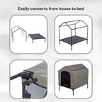 Trixie 2-in-1 Dog House and Bed - Elevated Indoor/Outdoor Tent with Removable Cover - Waterproof and Sun-Resistant - for Large Dogs up to 100 lbs - 39.4 x 35.4 x 48.8 in