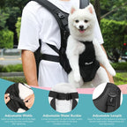 Pawaboo Pet Dog Front Carrier Backpacks, Legs Out Pet Carrier Backpack for Dogs, Adjustable Dog Chest Carriers Purse for Small Medium Dogs Hands Free for Travel Hiking Cycling Camping, M, Black