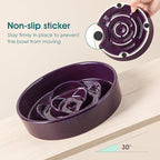 vancasso Slow Feeder Dog Bowl, 0.6 Cups Ceramic Dog Food Dish for Fast Eaters Small Breed, Puzzle Bowl for Small Dogs and Cats, Dark Purple
