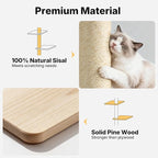 Veehoo Wall Mounted Cat Tree for Large Cats, 66" Tall Cat Wall Climber with Large Perches and Non-Slip Carpet, Cats Wall Shelves Furniture for Climb, Scratch, Lookout and Play