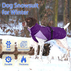 MIGOHI Warm Dog Jacket - Waterproof Small Dog Coat with Furry Collar, Windproof Dogs Fleece Vest, Reflective Cold Weather Coats for Small Dogs, Adjustable Buckle, Poodle,S,Purple