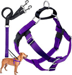 2 Hounds Design Freedom No Pull Dog Harness, Adjustable Harness and Leash Set, Easy Walking & Comfortable Control, Fits Small, Medium & Large Dogs, Solid Colors, Made in USA, 1" XXL, Purple