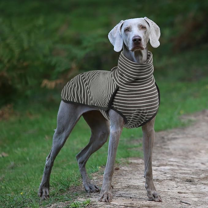 ROZKITCH Dog Winter Coat Soft Pullover Pajamas, Pet Windproof Warm Cold Weather Jacket Vest Cozy Jumpsuit Apparel Outfit Clothes for Walking Hiking Travel Sleep Stripe 3XL