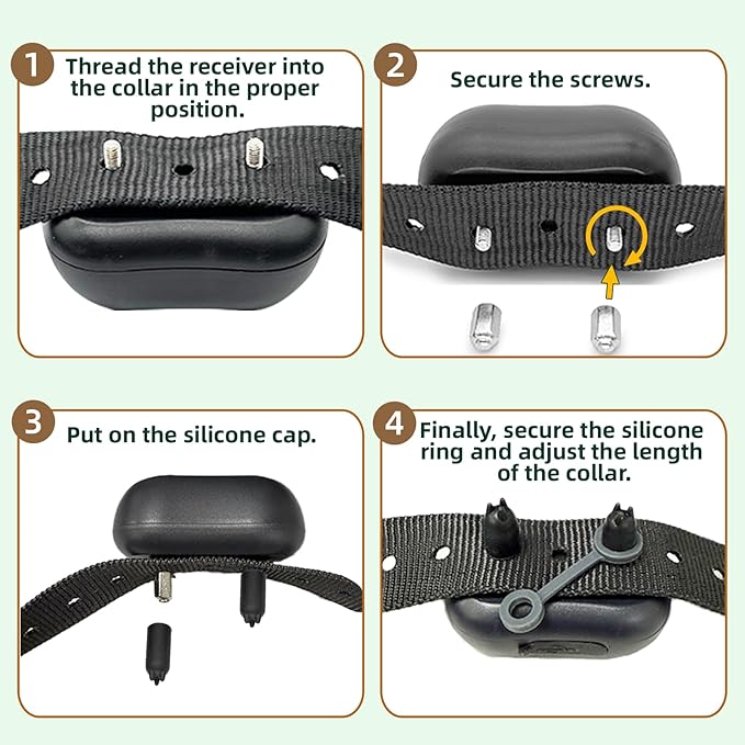 Dog Training Collar Accessory Set. Contact Points Replacement Parts with Metal Nuts Silicone Caps Retaining Rings