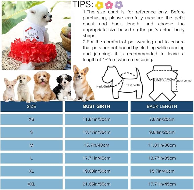 Cute Pet Frilly Dress for Dogs and Cats - Spring and Summer Fruit-Themed Party Gown for Small, Medium, and Large Breeds