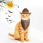 choyaxo Dog Cowboy Hat Dog Cowboy Costume for Small Pet Dogs Cat Cowboy Hat with Bandana Scarf Set Party Accessories (Brown)