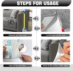118"x15.8" Cat Scratch Couch Furniture Protector, Adhesive Cat Scratch Pad Deterrent for Furniture, DIY Climbing Anti Cat Scratcher Couch Protector from Cat Claws Scratching for Indoor (LightGrey)