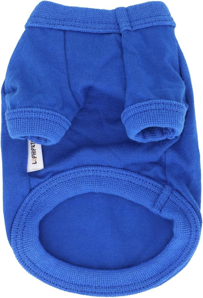 LOPHIPETS 100% Cotton Dog Tee Shirt for Small Dogs Teacup Chihuahua Yorkie Puppy Clothes-Blue/XS