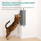 Navaris Wall Mounted Cat Corner Scratcher, Set of 2, Grey - Durable Sisal Cat Scratching Essentials - 4 Nylon Straps for Secure Wall Mounting - Protect Wallpaper and Corners