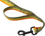 Wolfgang Heavy Duty Dog Leash, Pull-Tested for Walking & Training, BrookTrout Print, Dual Handle Large