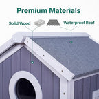 GEGURI Outdoor Cat House Winter-Proof, Two-Story Insulated Cat Shelter for Feral Cats with Thermal Layer, Removable Roof, Balcony & Escape Door, Weatherproof & Warm Shelter for Cats