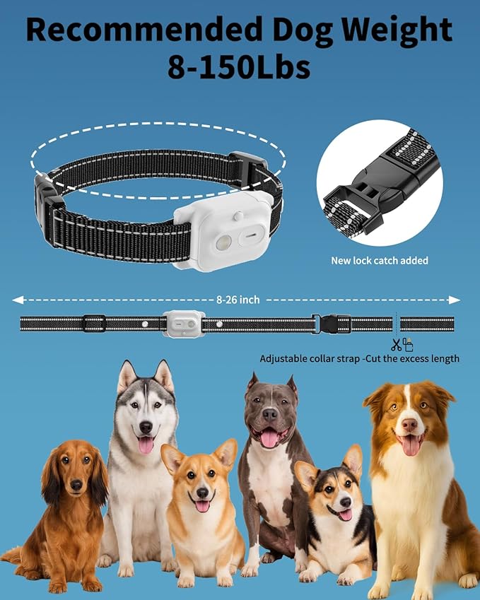 Dog Shock Collar, Dog Training Collar with Remote Control 3300FT Range, Electric Collar with Smart Light, Rechargeable Waterproof E Collar with for Small Medium Large Dogs(2pc-BB)