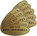 All Quality Oval DO NOT Ring DOORBELL Thank You Sign - Brushed Gold Large 10 Pack