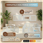 Dog Playpen with Door, Portable Large Puppy Playpen for Indoor & Outdoor Use, Tool-Free Assembly Modern Pet Play Pen for Dogs, Cats & Rabbit Cage