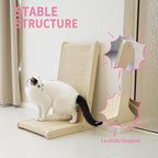 Cat Scratcher – 22.66 Inch Vertical Sisal Cat Scratching Post, Wood Frame 105° Scratch Pad for Indoor Cats, Furniture Protector for Sofa Couch