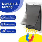2 Pack Large Dog Door Replacement Flaps with Screws & Washers, Compatible with Petsafe Freedom Doggie Doors PAC11-11039 10 1/8" X 16 7/8" Weather Resistant Flexible (without Bracket-Smoky Translucent)