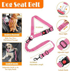 No Pull Dog Harness, Collar & Leash Set | Includes Dog Seat Belt, Collapsible Bowls & Poop Bag Dispenser. Ideal for Training, Walking, Hiking. Fits Small to Large Dogs(Pink-XL)
