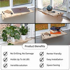 Original SillMate Window Plant Shelf, 21.25" Sill Shelf for Plants - Verify Sizing First - Cat Perch - Renter Friendly No Drilling/Damage - Sill Extender for Plants - Window Table