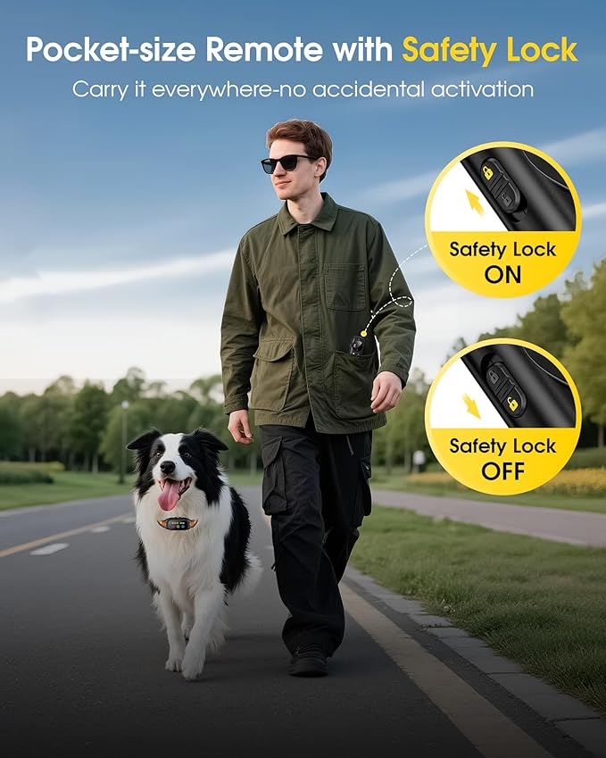 3 Dogs Shock Collar with Remote Control - 3300FT Long Range IPX7 Waterproof Dog Training Collar, Rechargeable 3-Channel E Collar with Beep Vibration & Shock for 10–120 lb Small, Medium & Large Dogs