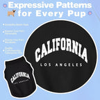 Discover Cozy Cotton Canine Wear: Soft, Lightweight, and Breathable Dog Shirt Vest with Eye-Catching Graphics(California), Keeping Your Furry Friend Warm and Comfy! Black XL