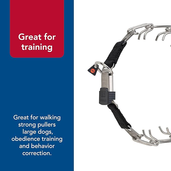 Herm Sprenger - Ultra-Plus Prong Dog Training Collar with ClicLock - Chrome - 3.20 mm x 18" Neck Size; 22" Chain Length