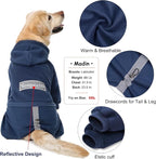 Dog Hoodies Winter Coat for Large Medium Dogs, Pullover 10 Legs Warm Coat Hooded Sweatshirt, Fleece Hoodie for Cold Weather (Dark Blue, 6X-Large)