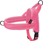 Didog Soft Flannel Padded Dog Vest Harness, No Pull/Quick Fit Reflective Dog Strap Harness, Easy for Training Walking (L:Chest 26-32", Pink)
