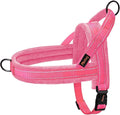 Didog Soft Flannel Padded Dog Vest Harness, No Pull/Quick Fit Reflective Dog Strap Harness, Easy for Training Walking (M:Chest 22-26", Pink)